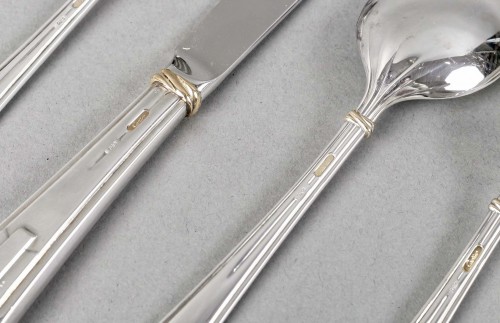 Antiquités - Cartier Maison Louis Cartier - Cutlery Flatware Sterling Silver 18 People