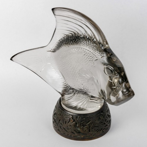 1922 René Lalique - Sculpture Motif Décoratif "Gros Poisson" - Verrerie, Cristallerie Style Art Déco