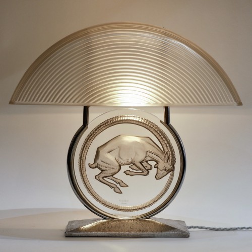 1931 René Lalique - Paire de Lampes "Bélier" - Art Déco