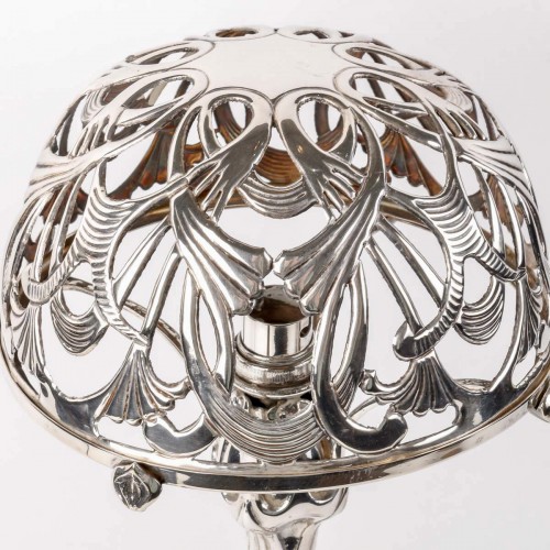 Lighting  - 1904 Paul Follot - Lamp Foliage  Silvered Bronze  For La Maison Moderne