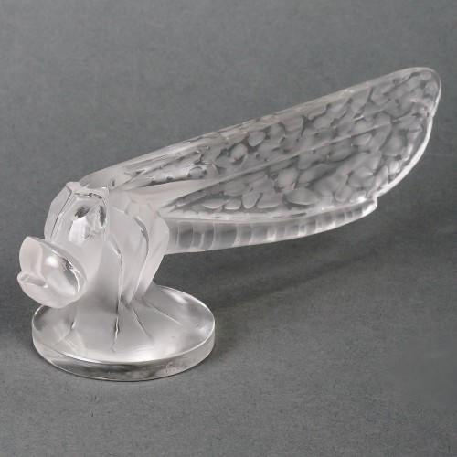 1928 René Lalique - Small Dragonfly Automobile Mascot - Glass & Crystal Style Art Déco