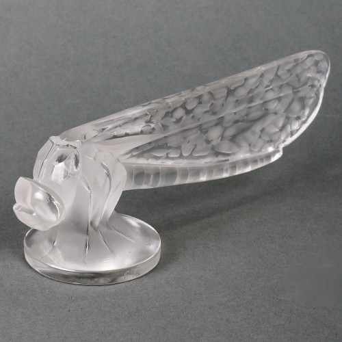 1928 René Lalique - Mascotte Automobile Petite Libellule - Verrerie, Cristallerie Style Art Déco