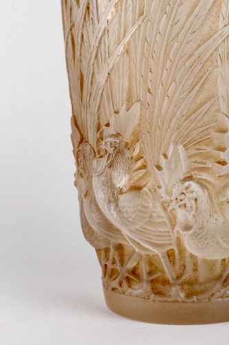 1928 René Lalique - Vase Coqs Et Plumes - 