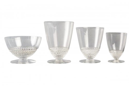 1930 René Lalique - Set Of Tablewares Glasses Nippon 32 Pieces