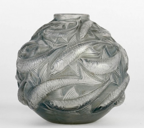 1927 René Lalique - Vase Oléron - Verrerie, Cristallerie Style Art Déco