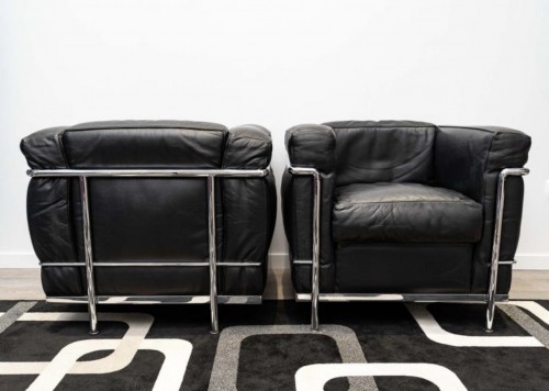 Sièges Fauteuil & Bergère - Le Corbusier & Cassina - Paire de fauteuils LC2