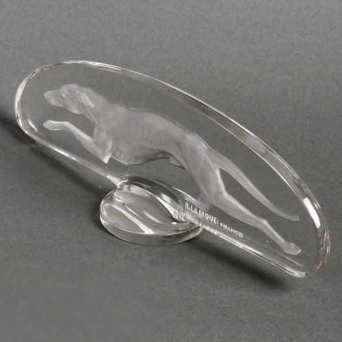 1928 René Lalique - Car Mascot Levrier Greyhound - Glass & Crystal Style Art Déco