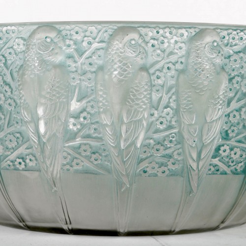 1931 René Lalique - Coupe Perruches - Verrerie, Cristallerie Style Art Déco