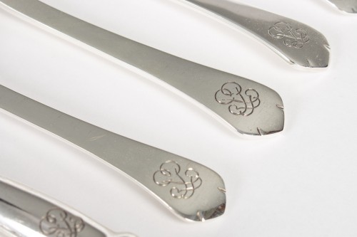 20th century - Puiforcat - Cutlery Flatware Set Medicis Sterling Silver - 139 Pieces