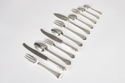 Puiforcat - Cutlery Flatware Set Medicis Sterling Silver - 139 Pieces - Louis XV