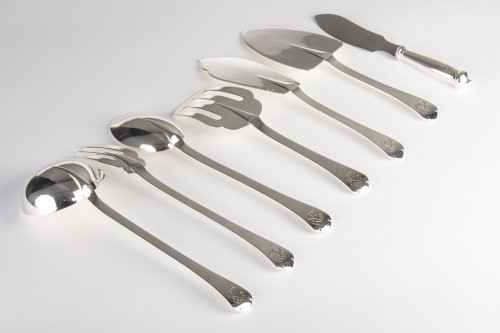 Louis XV - Puiforcat - Cutlery Flatware Set Medicis Sterling Silver - 139 Pieces