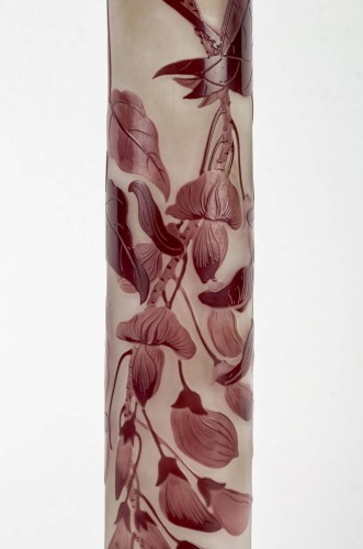 XXe siècle - Emile Gallé - Grand Vase "glycines"