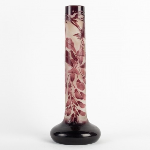 Antiquités - Emile Gallé - Grand Vase "glycines"