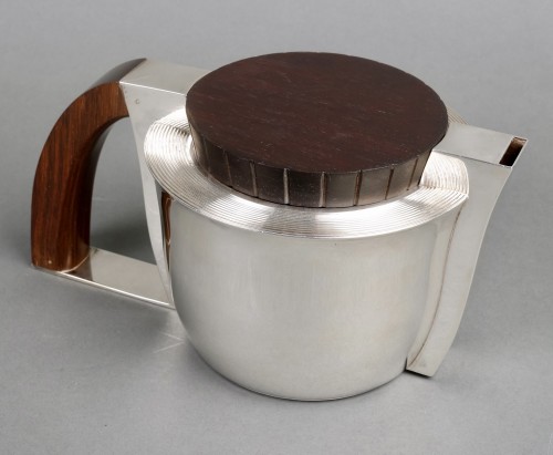 1935 Jean E Puiforcat Art Deco Modernist Tea Coffee Set Sterling Silver  - Art Déco