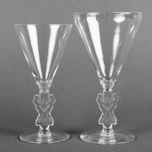 1926 René Lalique - Tablewares Strasbourg Glass 12 Pieces - Art Déco