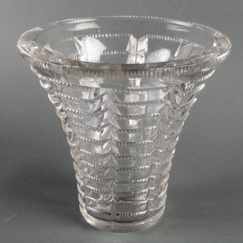 1935 René Lalique - Vase Mégève - Verrerie, Cristallerie Style Art Déco