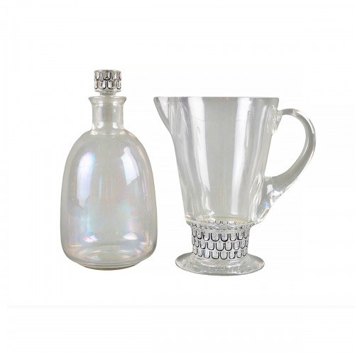 1926 René Lalique - Carafe et broc pichet Saint Nabor