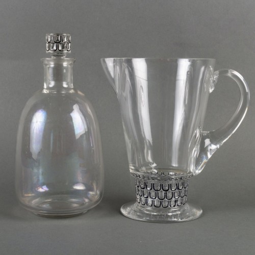 Art Déco - 1926 René Lalique - Carafe et broc pichet Saint Nabor