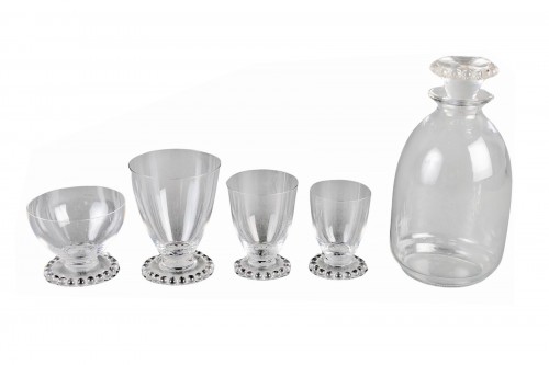 1930 René Lalique Tablewares Glasses Boules Andlau - 34 Pieces