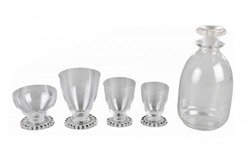 1935 René Lalique - Service de 34 pièces de verre Boules Andlau