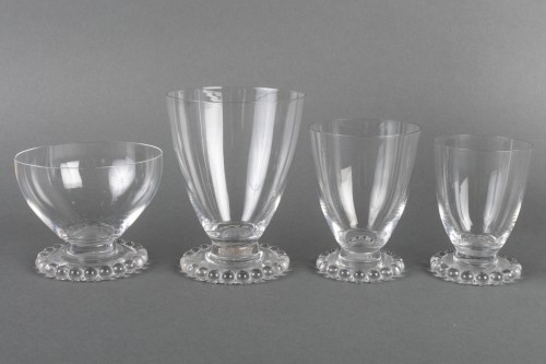 1930 René Lalique Tablewares Glasses Boules Andlau - 34 Pieces - Glass & Crystal Style Art Déco