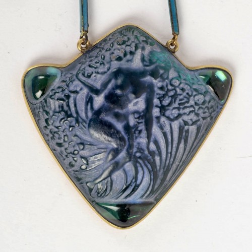 Antiquités - 1913 René Lalique - Collier Pendentif Femme Dans Les Fleurs