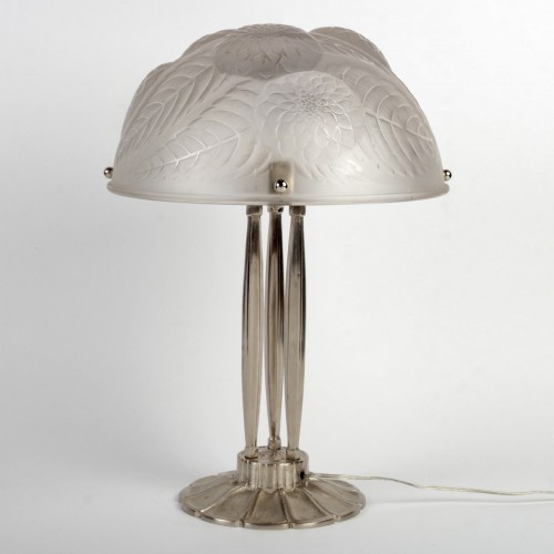 1921 René Lalique - Paire de lampes Dahlias - Luminaires Style Art Déco