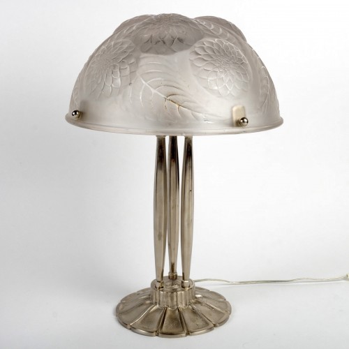 Luminaires Lampe - 1921 René Lalique - Paire de lampes Dahlias