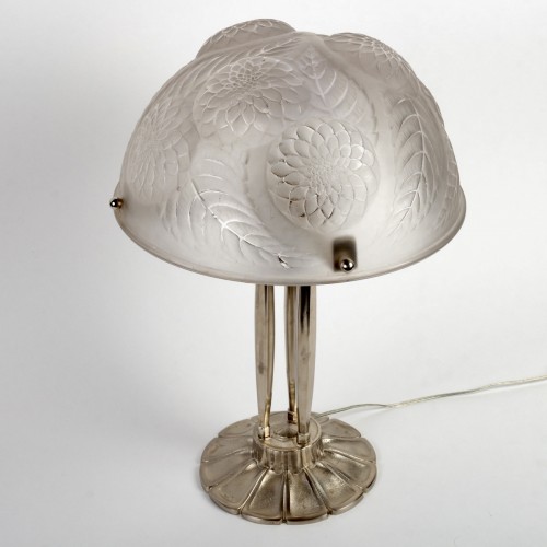 1921 René Lalique - Pair Of Lamps Dahlias  - 