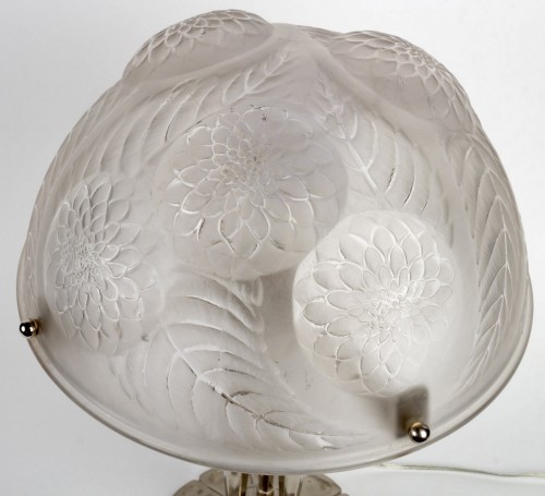 Art Déco - 1921 René Lalique - Paire de lampes Dahlias