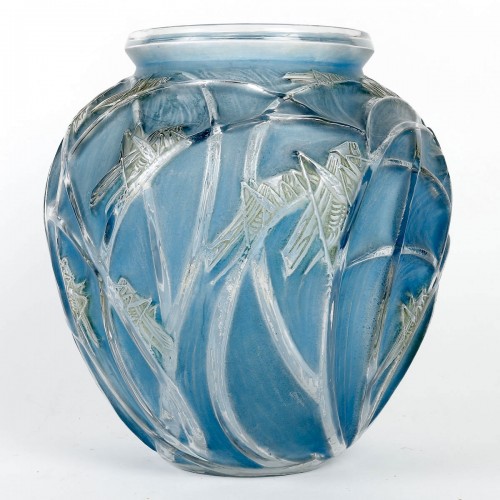 1912 René Lalique - Vase Sauterelles - Verrerie, Cristallerie Style Art nouveau