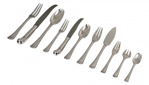Puiforcat - Cutlery Flatware Set Mazarin Sterling Silver - 141 Pieces