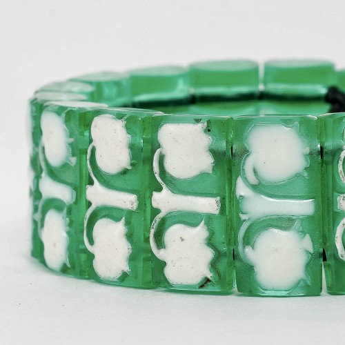 1928 René Lalique - Bracelet Muguet Verre - BG Arts