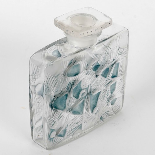 Verrerie, Cristallerie  - 1920 René Lalique - Flacon Carré Plat Hirondelle