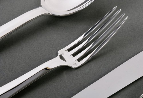 20th century - Jean Tetard - Nice Art Deco Cutlery Set In Sterling Silver - 152 Pieces