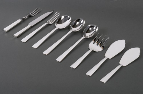 Antiquités - Jean Tetard - Nice Art Deco Cutlery Set In Sterling Silver - 152 Pieces