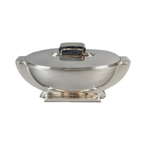 Jean Tetard - Modernist Art Deco Tureen Centerpiece In Sterling Silver