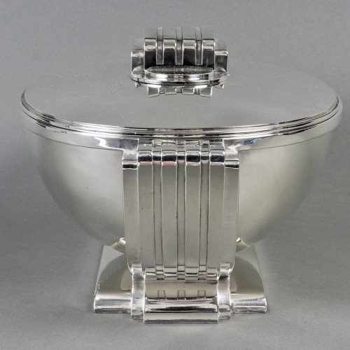 Jean Tetard - Modernist Art Deco Tureen Centerpiece In Sterling Silver - Art Déco