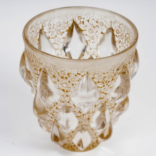 1927 René Lalique - Vase Rampillon - Verrerie, Cristallerie Style Art Déco