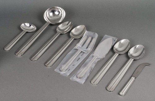 Art Déco - Jean Puiforcat Art Deco Cutlery Flatware Chantaco Silver Plated 113 Pieces
