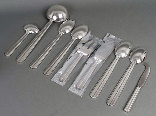 Antiquités - Jean Puiforcat Art Deco Cutlery Flatware Chantaco Silver Plated 113 Pieces