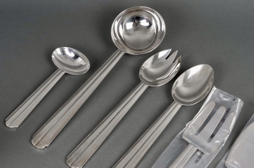 Antiquités - Jean Puiforcat Art Deco Cutlery Flatware Chantaco Silver Plated 113 Pieces