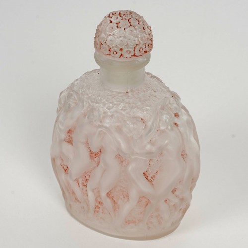 1937 René Lalique - Pink Perfume Bottle Calendal For Molinard - Glass & Crystal Style Art Déco