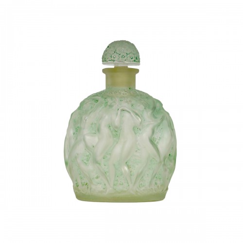 1937 René Lalique - Green Perfume Bottle Calendal For Molinard