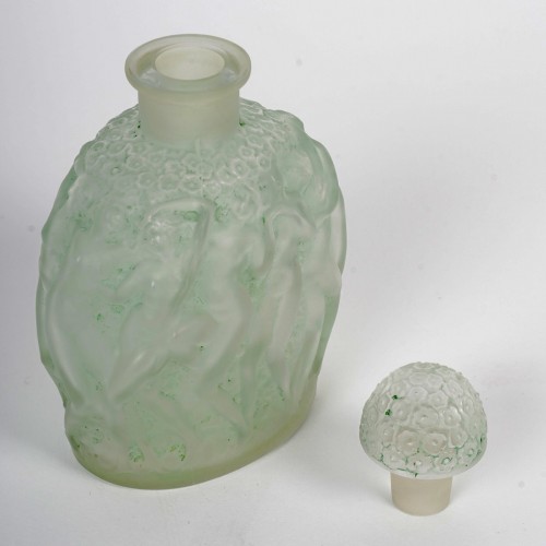 1937 René Lalique - Green Perfume Bottle Calendal For Molinard - Glass & Crystal Style Art Déco