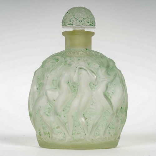 1937 René Lalique - Green Perfume Bottle Calendal For Molinard - Art Déco