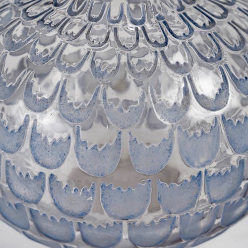 Glass & Crystal  - 1930 René Lalique - Blue Grenade Vase