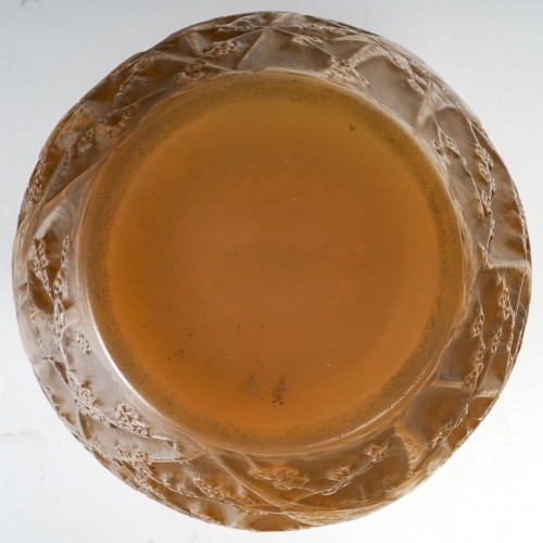1919 René Lalique - Butterscotch glass Vase Perruches - 