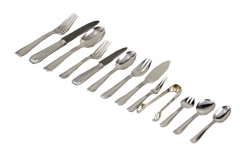 Puiforcat - Art Deco Cutlery Flatware Set Nice Sterling Silver - 192 Pieces