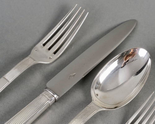 silverware & tableware  - Puiforcat - Art Deco Cutlery Flatware Set Nice Sterling Silver - 192 Pieces